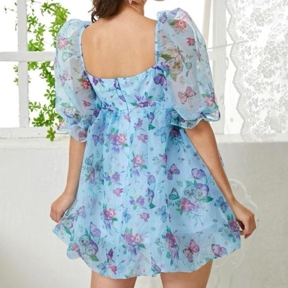 NWOT SHEIN Women’s blue floral fairycore dress - Picture 2 of 7